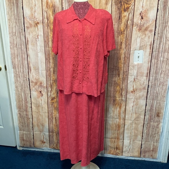 Women’s Vintage K Woman Collection Pink Dress Jacket with Embroidered Size 14 - Picture 1 of 12